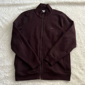 Calvin Klein Zip Up Jacket, Brownish Maroon, XL